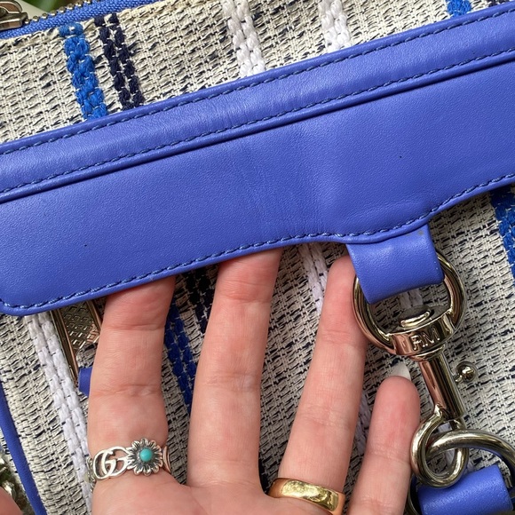 Rebecca Minkoff Blue & Grey Tweed Mini M.A.C. Crossbody Purse - Picture 5 of 14